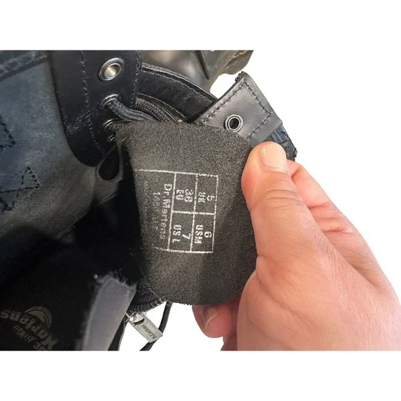 Dr. Martens 1460 ALT Black Leather Lace Up/Zip Buckle Ankle Boots Men 6 Womens 7 - Picture 6 of 7